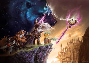 Mythical - #3980 - artist:ziom05, beard, canterlot, clothes, color porn, elf ears,  epic, female, hat, hilarious in hindsight, incorporeal, levitation, magic,  ...