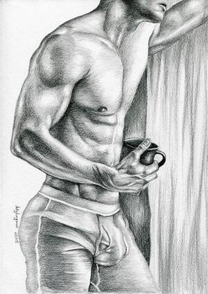 Eeotic Gay Porn Pencil Drawing - PRINT of Original Art Work Pencil Drawing Gay Male Nude - Etsy Sweden