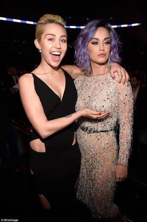 huge juicy boobs katy parry - Miley Cyrus fondles Katy Perry's breast at the Grammy Awards | Daily Mail  Online