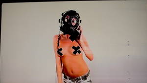 Girl Putting Gas Mask Porn - sexy woman with beautiful body dances with a gas mask covering her face.  Good clip