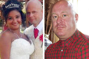 ex husband - Scott Watmuff (right) posted pic of Rubbina Ellerby, pictured with husband  Rob