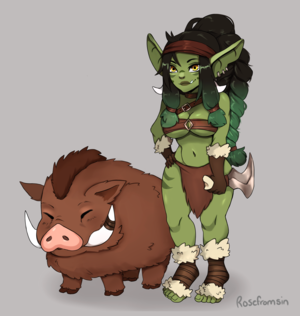 Boars And Women Porn - OC] [ART] a goblin and her boar : r/DnD