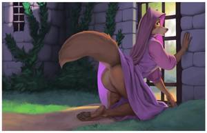 Maid Marian Porn - e621 2016 4_toes anthro barefoot bottomless brown_eyes butt canine castle  cloak clothed clothing disney dress feet