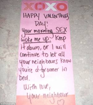 Neighbor Sex Memes - Written on a pink note, one neighbour was honest about the fact they they  were