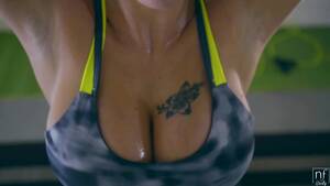 big sweaty tits - Peta Jensen shakes her big sweaty boobs during big dick workout