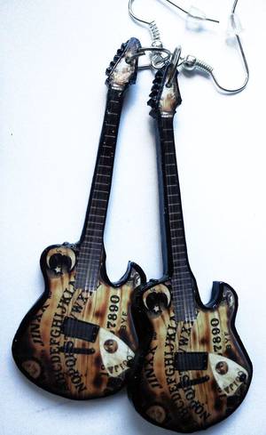 black ouija board panties - Ouija board guitar earrings by nikajon