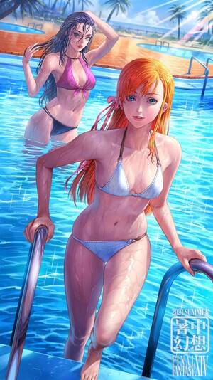 candid beach people - Very late summer Ryne and Gaia [art by Arina_Nary] : r/ffxiv