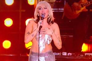 Miley Cyrus Big Tits - Miley Cyrus Has Accidental Nipple Slip During NBC's New Year's Eve Special