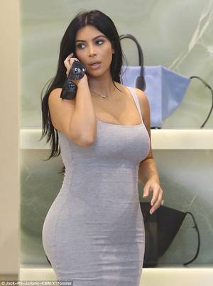 kim kardashian pregnant naked - Pregnant Kim Kardashian Flaunts Curves in Super Skintight Tank Dress