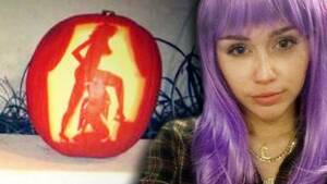 lesbian xxx miley cyrus - Miley Cyrus' PORN Pumpkins & Crazy Halloween Costume! - YouTube