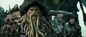 Davy Jones Pirates Of The Caribbean Porn - Davy Jones using his tentacles to hold on his hat when they were going down  on water is the kind of attention to details I like : r/gifs