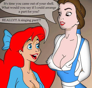 Ariel And Belle Sex - porn Belle seducing Ariel Mermaid cartoon