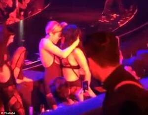 Britney Spears Lesbian - Miley Cyrus caught on video in girl-on-girl smooch with Britney Spears'  dancer | Daily Mail Online