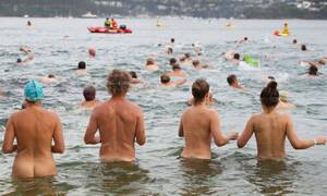 leaf beach nudes - Naked ambition: Sydney swimmers bare all but fail to reach world record |  New South Wales | The Guardian