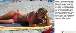 Bikini Beach Porn Caption - Sexy Memes, Vacation Hotwife Caption â„–711: brunette in pink bikini posing  on the beach