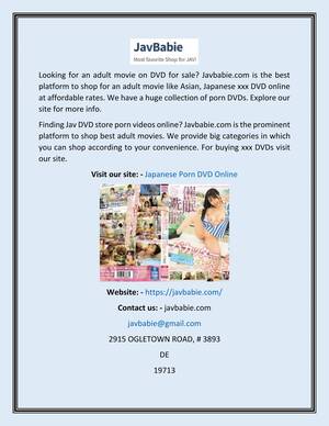 japanese adult movies xxx - Japanese Porn DVD Online | Javbabie.com by A doorbell Creatives LLC. - Issuu