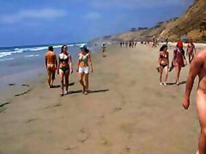 black beach cfnm - Blacks Beach CFNM - 2 Clothed Ladies + 26 Bare Fellows