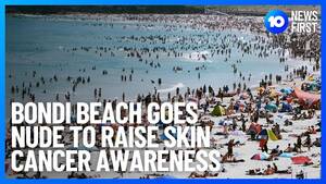 hairy nudist beach mom - Bondi Beach Goes Nude To Raise Skin Cancer Awareness | 10 News First -  YouTube