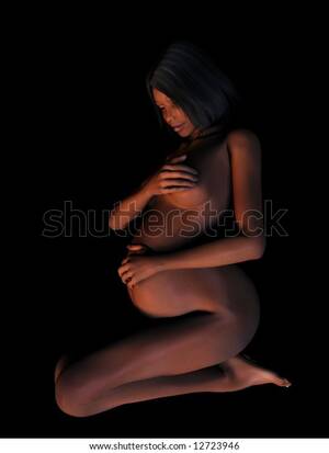 african american pregnant nude - Naked African American Pregnant Woman Sitting: ilustracja stockowa 12723946  | Shutterstock