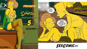 Edna Krabappel Porn - Los Simpsons xxx Edna Krabappel Follando con Bart Comic Porno