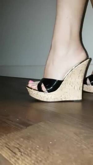 black wedges porn - black mules wedges - Feet9