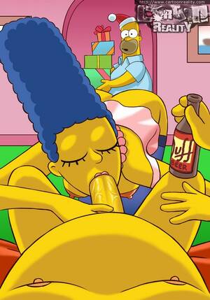 cock sucking toons - Homer Simpson gets his cock sucked by Marge and ridden by cute chick -  CartoonTube.XXX