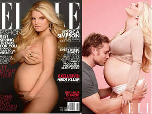 Jessica Simpson Boobs Porn - Pregnant Jessica Simpson | Go Nude Cover | Naked | Elle Magazine | Eric  Johnson - Filmibeat