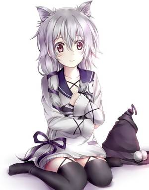 Black Bullet Anime Girl Sexy Porn - Anime picture with black bullet fuse midori clock (clockart) long hair tall  image smile simple background white animal ears pink eyes holding grey hair  cat ...