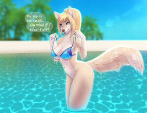 Furry Samus Aran Porn - Samus Aran Fox - Private Wash on a Beach (Bikini) by doubledge7 -- Fur  Affinity [dot] net