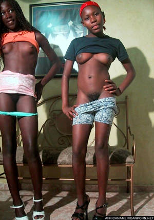Black Ebony African - Little black teenagers showing their.