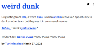 cumshot urban dictionary - The 'Weird dunk' now has definitions on Urban Dictionary... :  r/MinecraftChampionship