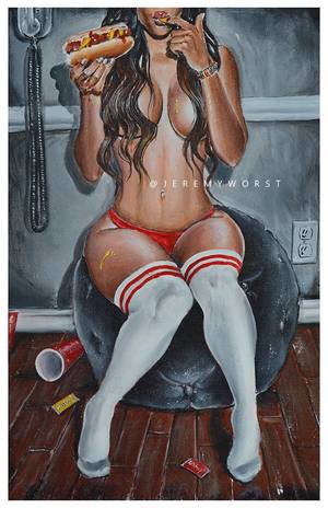 Black Porn Paintings - JEREMY WORST FoodPorn Artwork Signed Poster Print poster sizes fashion sexy  woman by JeremyWorst on Etsy