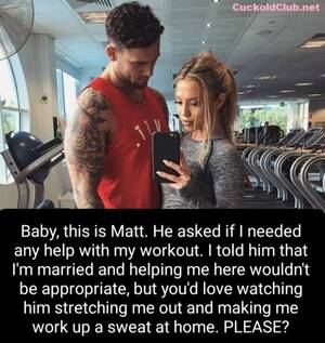 Fit Man Fuck Wife Captions - 13 Hotwife Captions at GYM and Personal Trainer - Cuckold Club