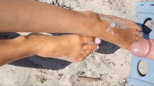 husband wife footjob - Stranger Cums on my Wife Feet in Public Beach - Pornhub.com