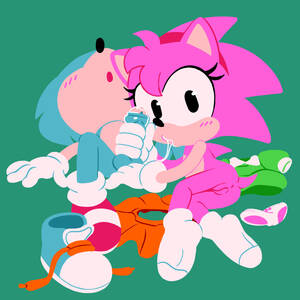 Classic Amy Porn - Xbooru - 1girl absurd res amy rose amy rose (classic) anus black nose  clothing cum in mouth cum inside cum trail cute eyelashes gaturo gloves  hedgehog male male/female nude open mouth panties