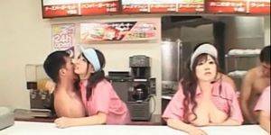 asian sex food - Asian fast food group sex with teen dolls nailed hardcore