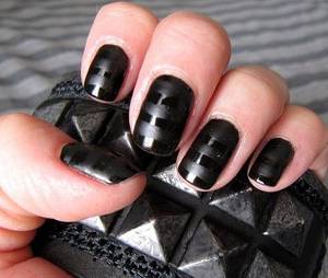 Black Porn Stars With Nail Polish - not sure about the color but I love the matte stripes on glossy nails! (Or  are those glossy stripes on matte nails?