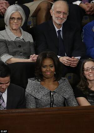 Mature Porn Michelle Obama - Michelle Obama's State of Union outfit is from the Good Wife | Daily Mail  Online