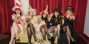 Costume Party Lesbian - Horny old and young lesbians are having a kinky halloween party - Mature.nl