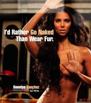 hot naked black celebs - Roselyn Sanchez PETA, peta celebrities, peta model, PETA campaign, peta naked  celeb