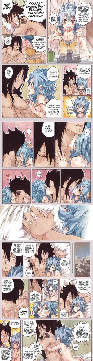 cute relationships anime hentai series - Gajeel is so bashful when he tells the truth to Levy XD