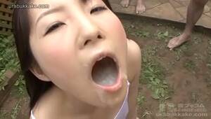 asian teen swallow bukkake - Japanese teen gets her very own face full of cocks and cum