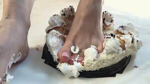 Food On Feet Porn - Food Fetish. Girl Step on Cake. Foot Fetish. try not to Cum - Shooshtime