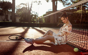 Converse All Stars Pussy - ... converse all stars. delaia gonzalez, model, brunette, spain, dress,  tennis racket, tennis court