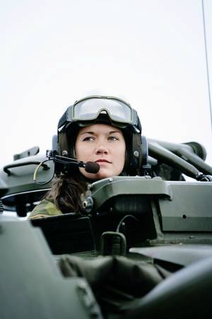 Female Soldier Porn - Female Norwegian tank operator in a during an exercise. Find this Pin and  more on Military Porn ...