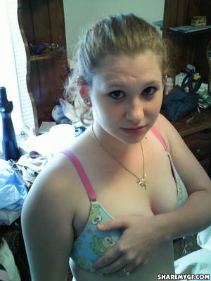 fat perky tits - Chubby teen girlfriend takes selfshot pictures of her perky tits for her  boyfriend