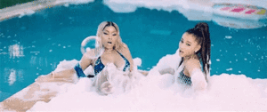 Ariana Grande Bubble Porn - Ariana Grande Nicki Minaj Bubble Pool GIF | GIFDB.com