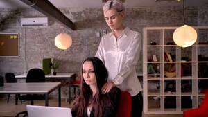 Massage Lesbian Porn - Young Blonde Lesbian Massaging Woman In Modern Office During Working, Two  Homosexual Women, Relaxing Free Stock Video Footage Download Clips  Technology