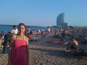 naked greek nudist beach walking - Barcelona Spain