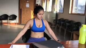 indian nude yoga - Busty Indian girl in yoga armpit show